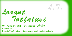 lorant totfalusi business card